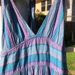 Urban Outfitters UO Betsey Linen Halter Blue Boho Midi Dress  S Photo 6