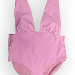NWT Envya Light Pink Plunge Neckline One Piece Swimsuit Women’s Size Small Photo 0