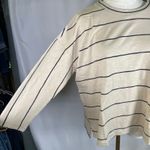 Lou & grey  Striped 3/4 Sleeve Top Womens XS Barely‎ Beige Top Relaxed New Photo 2