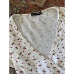 Brandy Melville Rae Floral Thermal Wrap Short Sleeve Top Photo 2