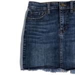 Just Black Mini Jean Skirt Womens XS Medium Wash Denim Raw Hem Y2K Indie Sleaze Photo 1