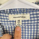 Max Studio  Plaid Gingham Smocked Maxi Dress size XS Blue Photo 3