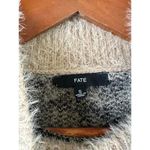 Fate DailyLook Cream Camo Mock Neck Long Sleeve Fuzzy Sweater Women’s Small​ Black Photo 5