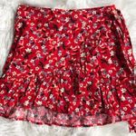 Cotton On Red Floral Wrap Skirt Photo 0