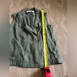 Cynthia Rowley Women's Army Green Linen Moto Vest,Sleeveless,Size Small Photo 4