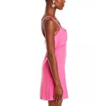 AQUA  NWT Bloomingdale's Pink Textured Bow Front Sweetheart Mini Dress Small Photo 5