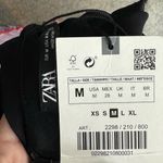 ZARA NWT Black Satin Wide Leg Jumpsuit Sz Medium Gold Chain Belt Photo 10