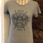 Obey  T-shirt in gray and blue Photo 0
