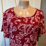 Jane Ashley  large Crimson Floral maxi midi sheer dress Photo 3