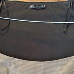 ZARA  Women's Plaid Brown Dress Long Sleeve Short Square Neck Zip Size Medium Photo 3