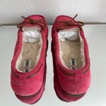 Minnetonka Womens Hot Pink Suede Leather Cally Faux Fur Lined Moccasin Loafers Photo 5