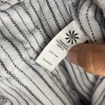 Athleta  Linen Stripe Crop Pant Stretch Waist Drawstring White Summer Beach 14P Photo 5