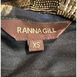 Anthropologie RANNA GILL TROPICALIA Blue‎ Wedding Guest Gold Beaded Maxi DRESS 2 Photo 7