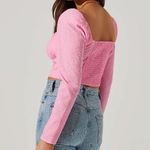 ASTR 💕💕 Long Sleeve Sweetheart Neck Crop Top ~ Pink Small S NWOT Photo 3