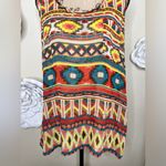 Umgee NTM: Sleeveless Southwestern Aztec Teal Multicolor Sheer Tank Tunic Size L Photo 2