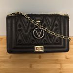 Valentino by Mario Valentino Alice Diamond Leather Shoulder Bag w/Dustbag NEW Black Photo 0