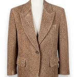 Vintage 1990s The Limited Animal Print Maximal Suede Leather Jacket Size Small Brown Photo 0