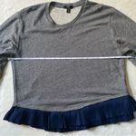 J.Crew Gray Ruffled Long Sleeve Sweatshirt Photo 5