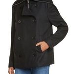 Judith and Charles Wool Blend Coat Black Double Breasted Peacoat Size 6 NWT Photo 0