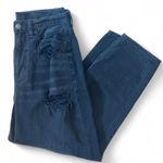 American Eagle  Relaxed Mom Jeans Womens Size 6 Short Black Distressed High Rise Photo 0