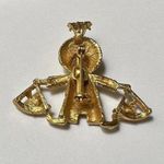 Novelty Figural Scales Of Justice Figure Brooch Pin Gold Tone Zodiac Libra Photo 5