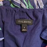 Talbots  Hibiscus Tropical Floral Print Midi Maxi Dress Blue Multicolored Size 4 Photo 6