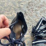 Nine West Ghobio Cork Heel Dress Sandals Navy White 9 Photo 6