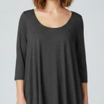 Bordeaux H by  Grey Short Sleeve Long Sides Top Size Small NWOT Photo 0