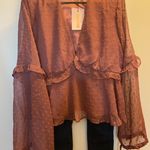 Missguided Blush Dobby Frill Peplum Top Photo 2