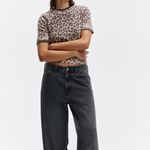 H&M NWT FINE-KNIT T-SHIRT beige leopard print Size XS Photo 3