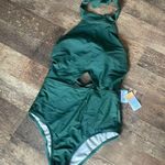 Kona Sol  Green Halter Onepiece Swimsuit NWT M Photo 1