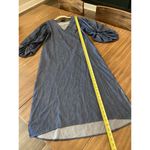 Padova Colombia kaftan denim jean balloon sleeve v neck boho resort Midi dress 6 Blue Photo 3