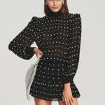 Retrofête Retrofete Hedy Embellished Silk Chiffon Dress in Black Pearl Size Small NWT Photo 0