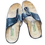 Baretraps  Black Leather Flip Flop Sandals Memory Foam Cork Insole Size 9 EUC Photo 1