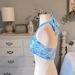 Romwe Halter Top Cropped Summer Blue Swirls Summer Beach Photo 2