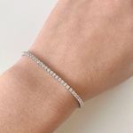 Silver Tennis Bracelet, Cubic Zirconia Tennis Bracelet, Diamond Bracelet Photo 0