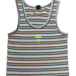 Urban Outfitters Tank Scoop Neck Striped Embroidered Mushroom Multi Color Medium Photo 0