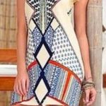 Venus Sleeveless Halter Neck Mini Dress Geometric Pattern Photo 0
