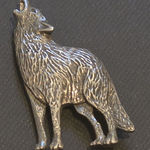Vintage Metal Storm Pewter Howling Wolf Brooch Pin Stamped Signed Woodland Dog Silver Photo 0
