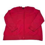 Talbots Raspberry Fuschia Pink Pima Cotton Bend Cardigan Sweater 1X Plus Photo 3