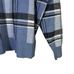 Tahari  Plaid Knit Crewneck Sweater Womens XL Blue Cozy Classic Preppy Photo 3