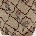 Vintage 90s Tan Brown Cherub Angels Tapestry Carpet Shoulder Shopping Tote Bag Photo 6