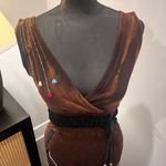 Rising International Artisan Style Brown Embroidered Maxi Dress Size Small Photo 1