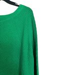 Lands' End  Sweater Womens 2X 20W 22W Green Waffle Knit Pullover Sweatshirt Photo 2