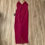 Lulus  For Us to Dance Magenta Swiss Dot Ruffled Midi Dress Size S NWT Photo 10