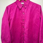 Chico's Chico’s Suedecloth Lexington Long Sleeve Tunic Shirt in Berrylicious Magenta 1/M Photo 1