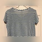 Seven7 Women’s Small Blue Short Sleeves Rayon Blend Stripe Tee Photo 3