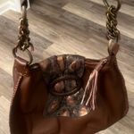 Carlos Falchi for CHI leather snakeskin hobo Purse tassels Brown Photo 8