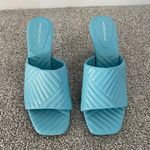 Antonio Melani Blue Mazie Leather Square Toe Heels Size 7 Photo 1