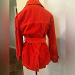 L.L.Bean Orange Corduroy Belted Trench Coat Jacket Women’s Small Petite Size undefined Photo 2
